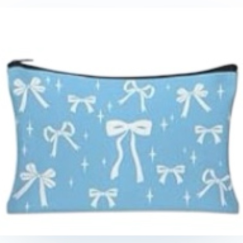 Blue Bow Makeup Bag